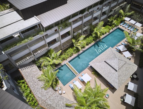 Pool & hotel - drone view  - SeyExclusive.com